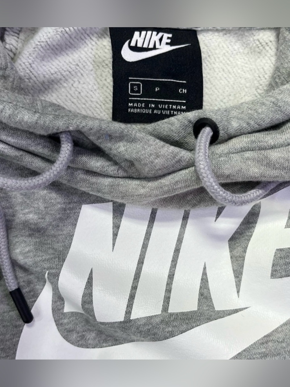 Nike Women’s Cropped Grey Hoodie Logo - Picture 3 of 4
